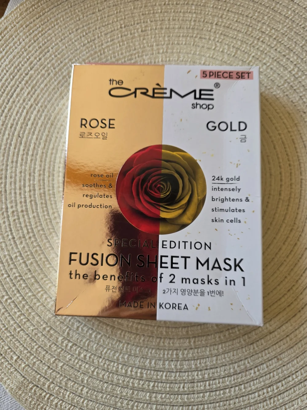 The Crème Shop Rose & Gold Fusion Sheet Mask — White/Gold